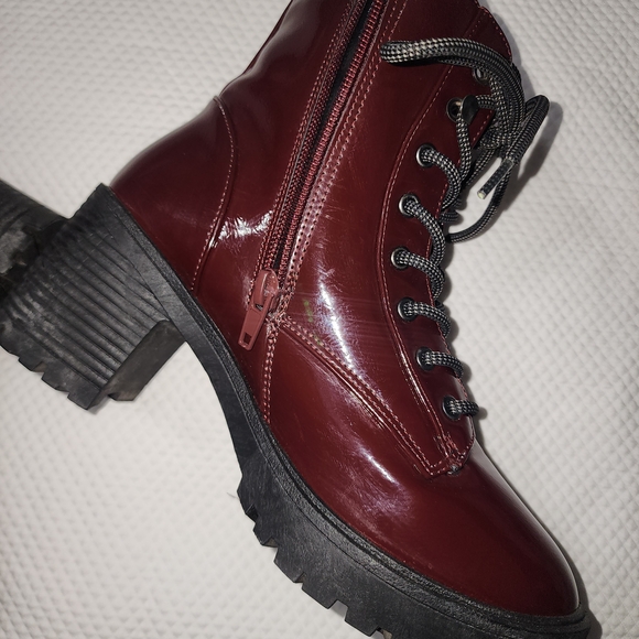 Forever 21 Burgundy Lace-Up Boots - Picture 9 of 9